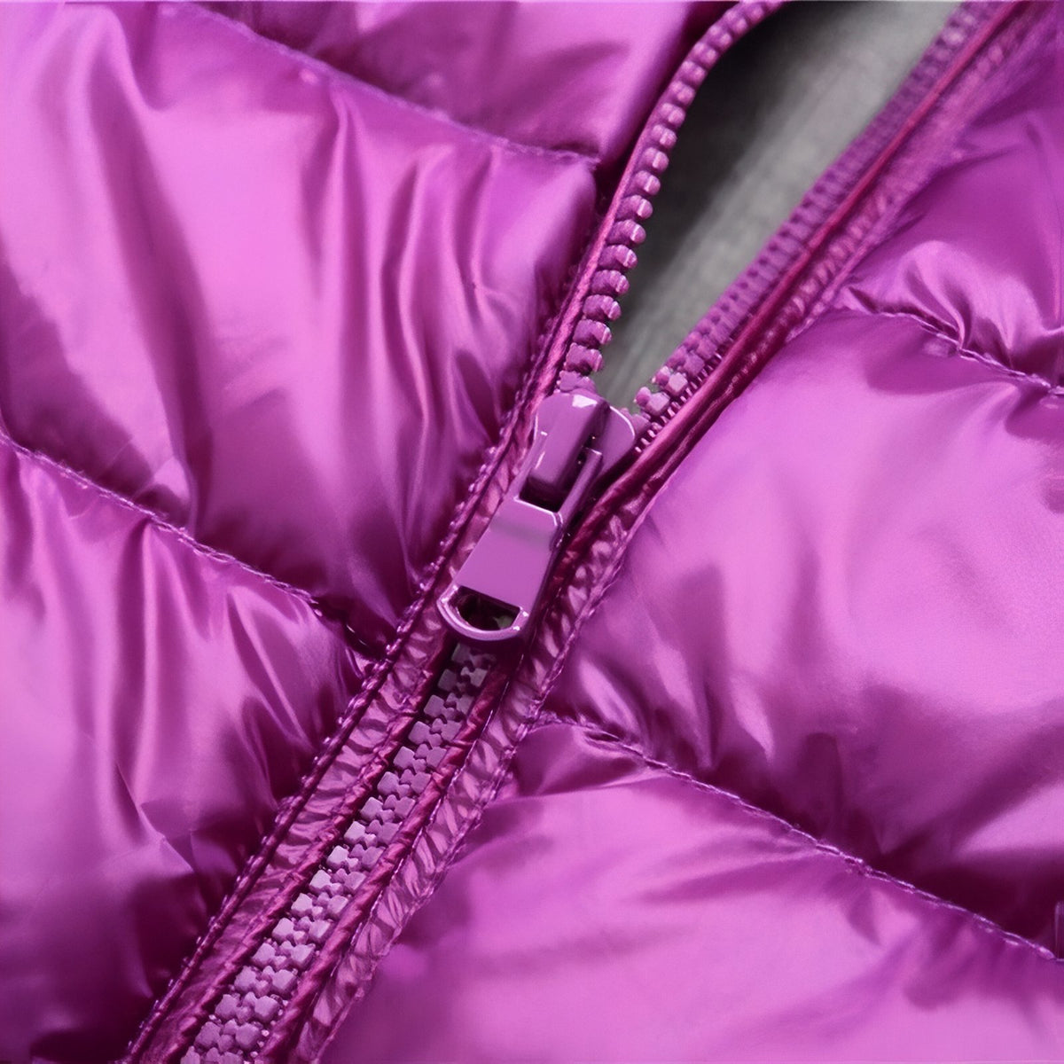 Women's Compressible Hiking Down Jacket close-up zip - Powder Pink - Navy Blue - Navy Blue (without hood) - Orange - Beige - Beige (without hood) - Mint Green - Mint Green (without hood) - Pink - Blue - Purple - Purple (without hood) - Red - Red (without hood) - Black - Black (without hood) - Burgundy - Burgundy (without hood)