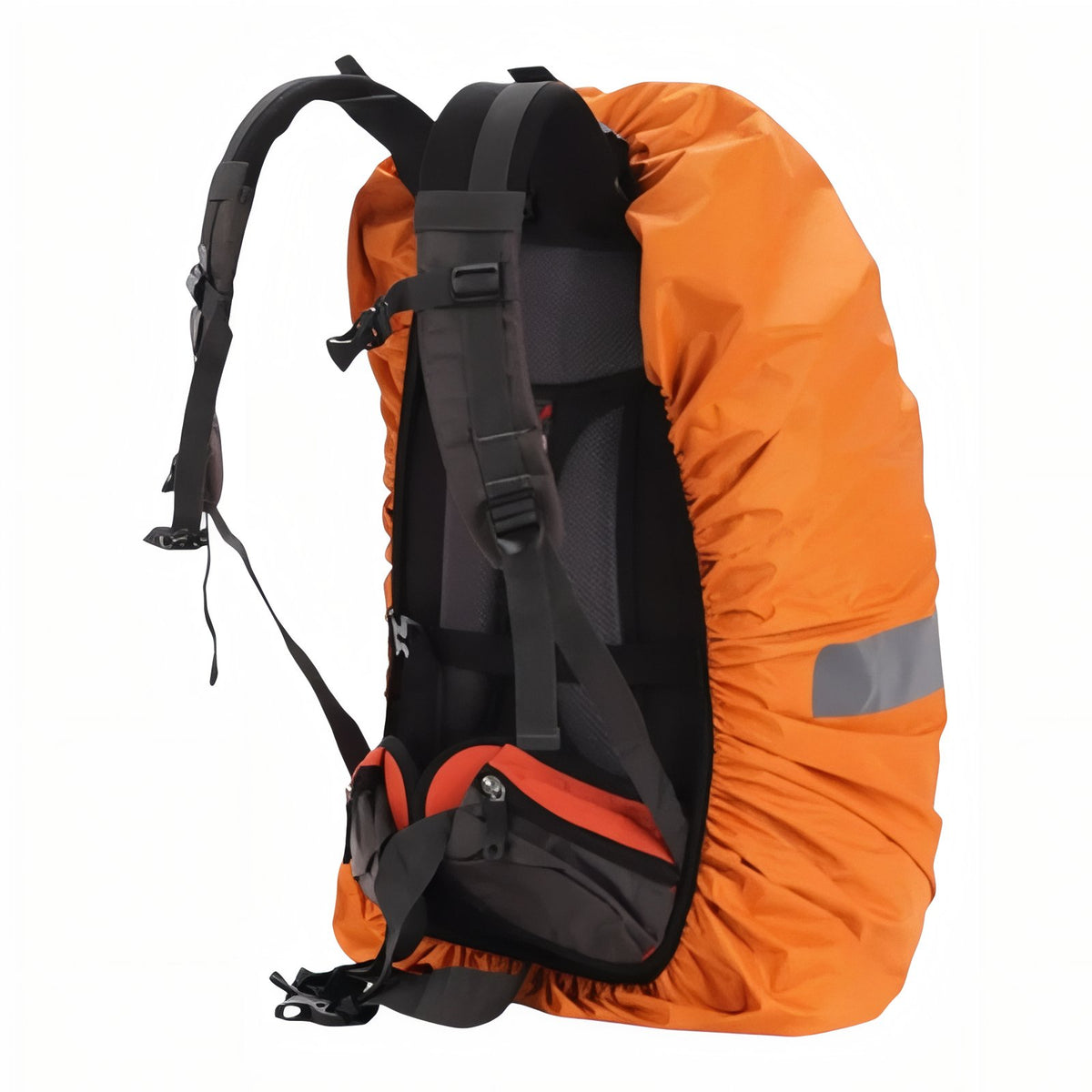 Rain Cover For Hiking Backpack 20-60L close-up on the bag - Olive Green - Neon Green - Blue - Black - Neon Orange