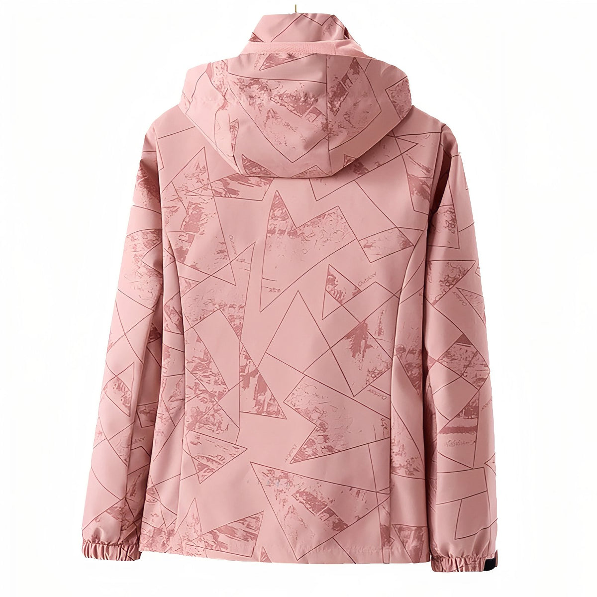 Women's Waterproof Hiking Jacket back view - Pink 2