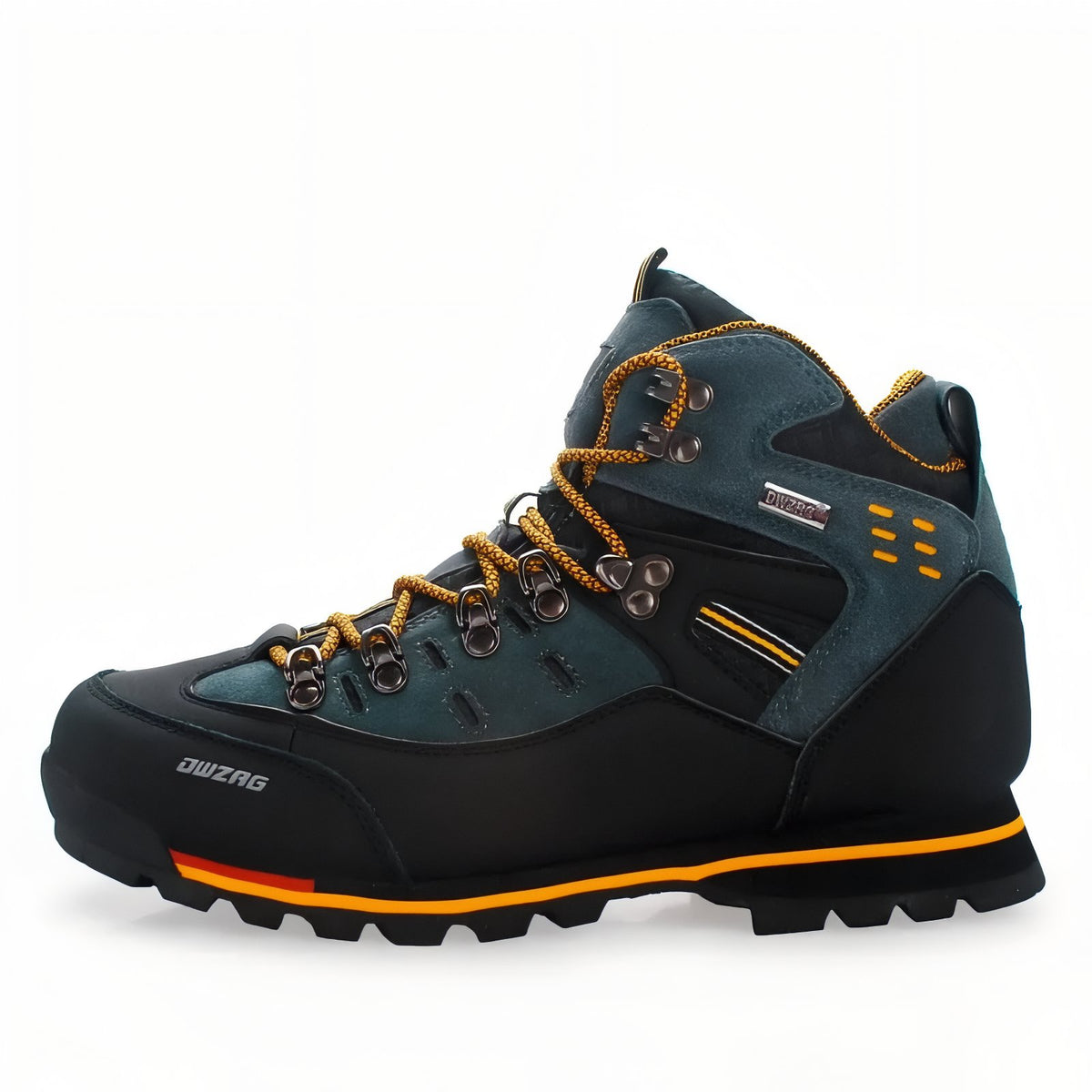 Men's Mountain Hiking Shoe right side view - Black and Orange