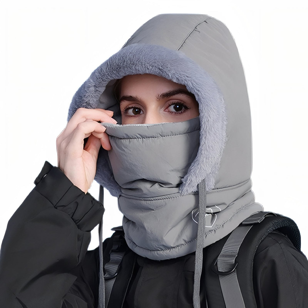 Warm Bataclava Hood - Dark Gray - 55-60cm