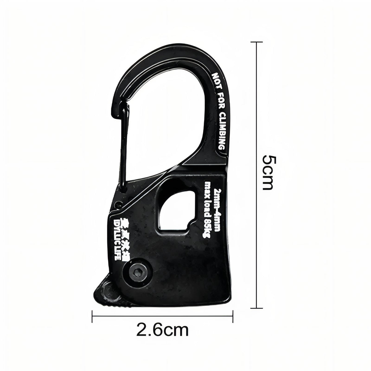 Tendeur Pour Corde De Tente guide des dimensions - Noir Ébène