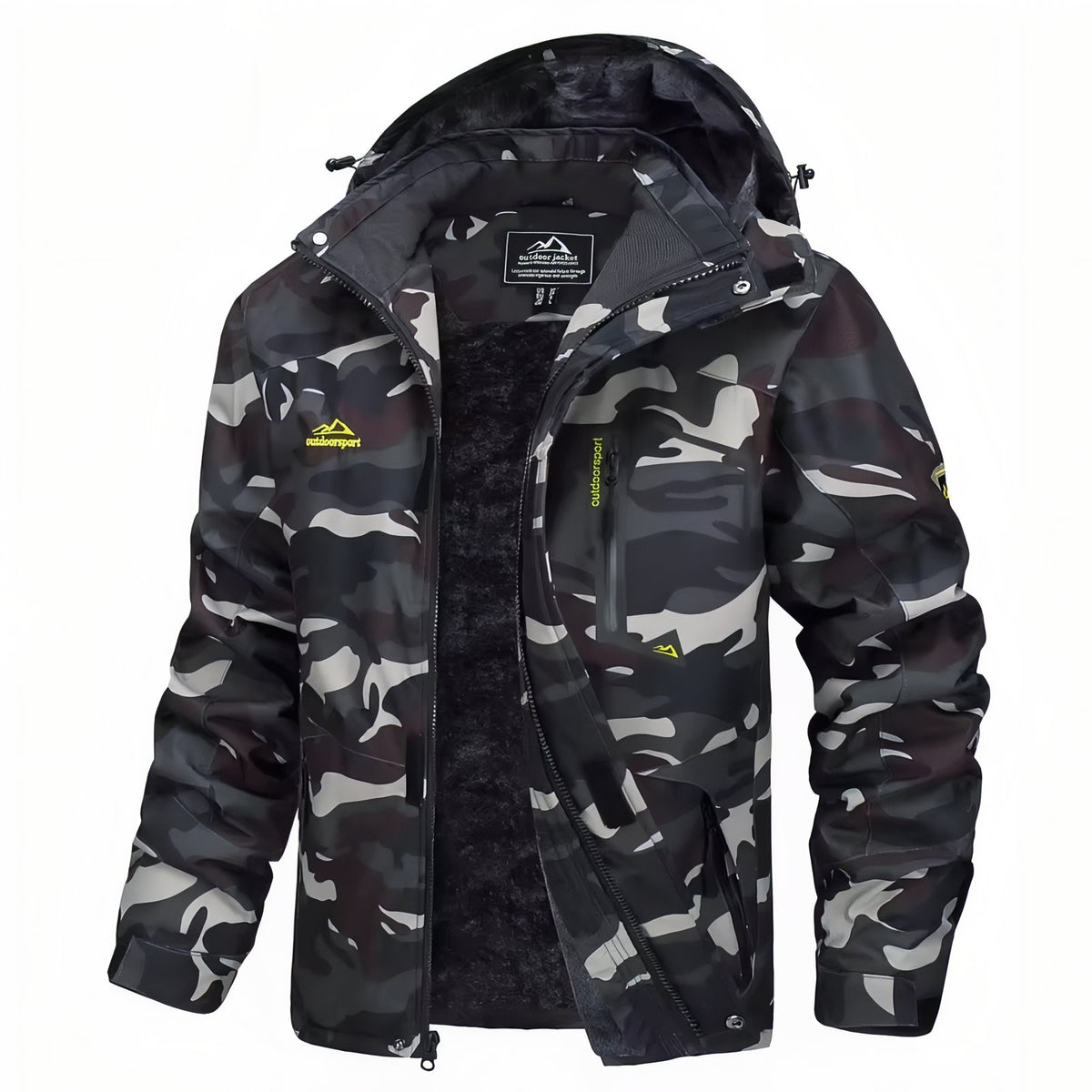Hiking Camouflage Jacket - Black
