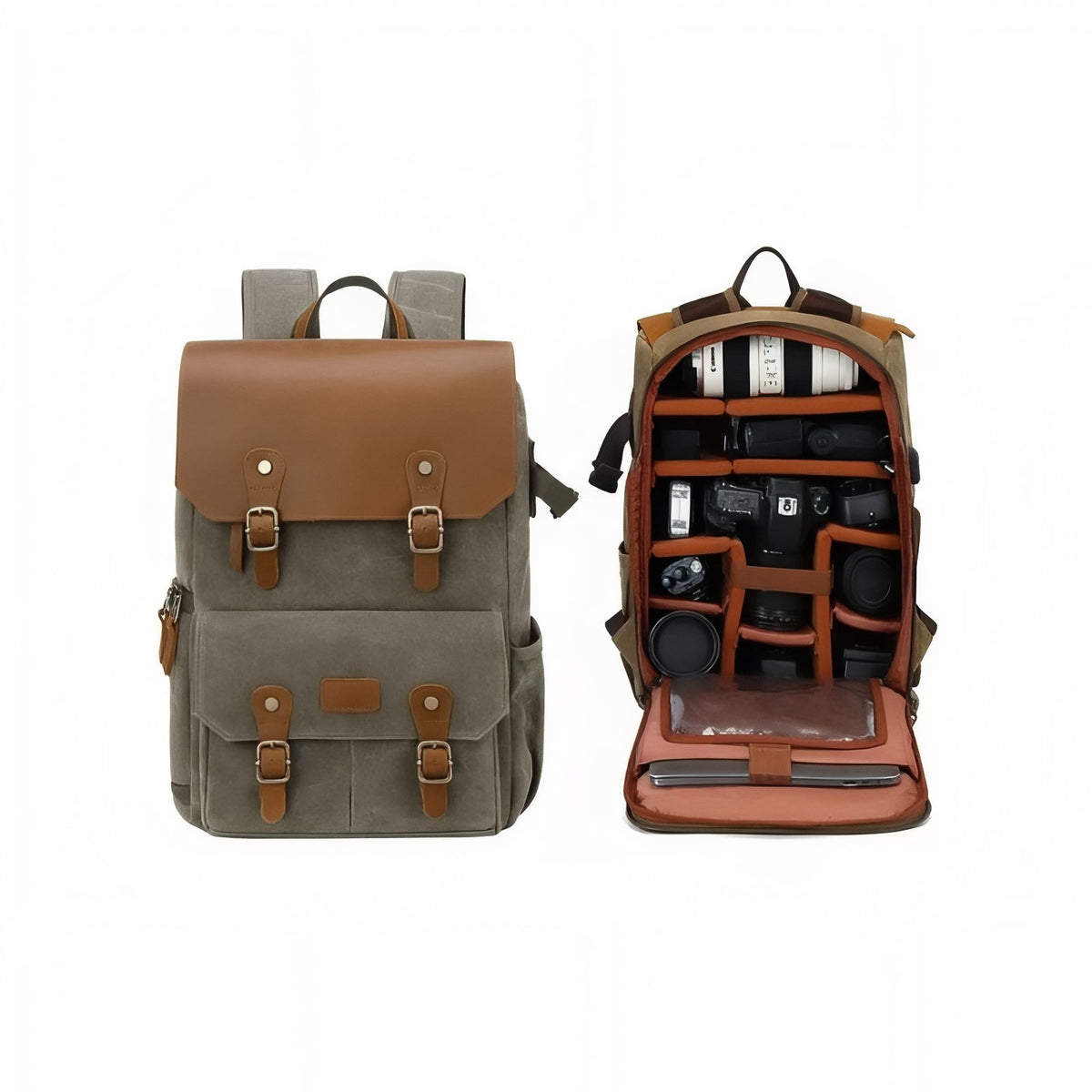 Travel Camera Backpack - Green - Model 2