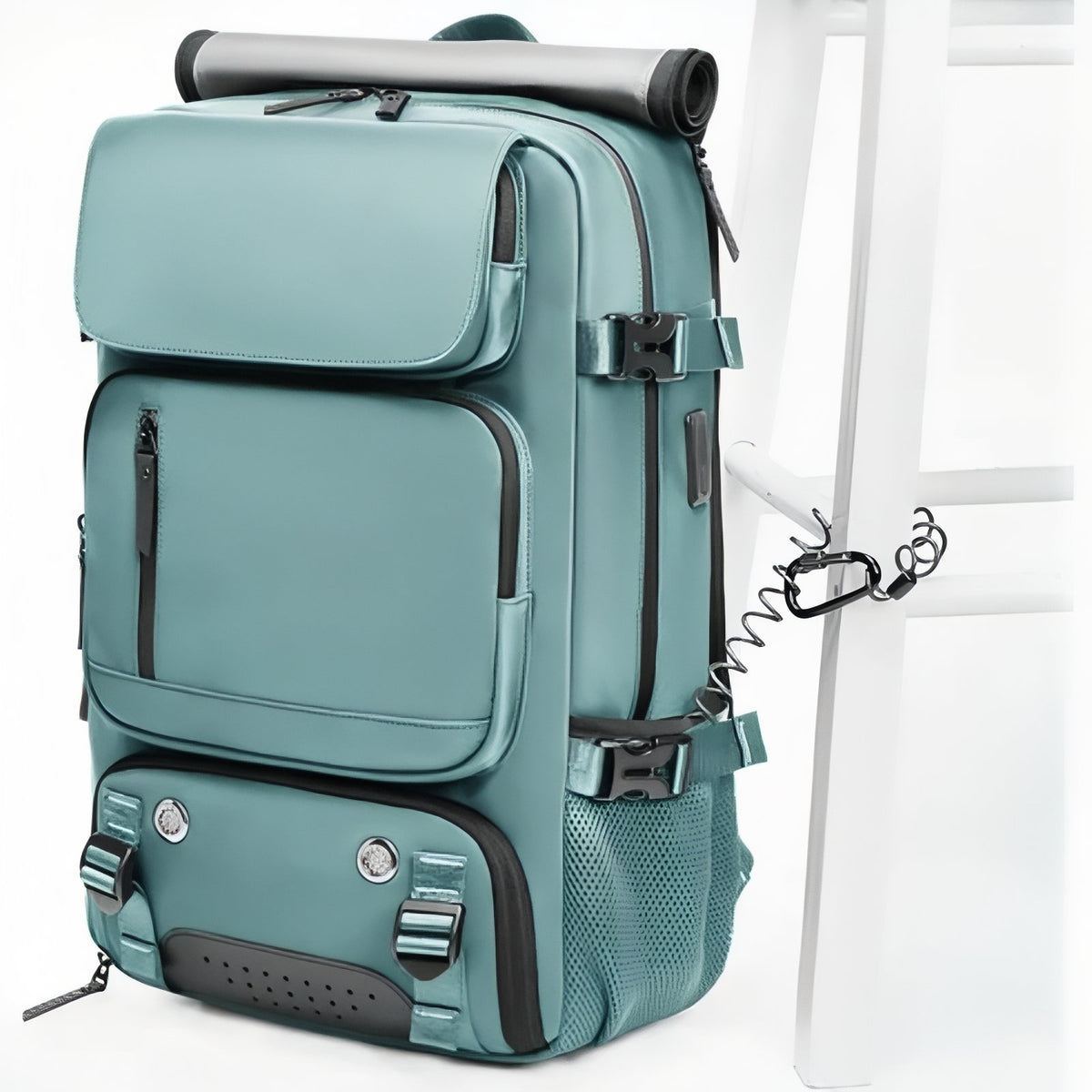 Sac De Voyage Multi Rangements Pratique sac à dos avec rouleau - Bleu Canard
