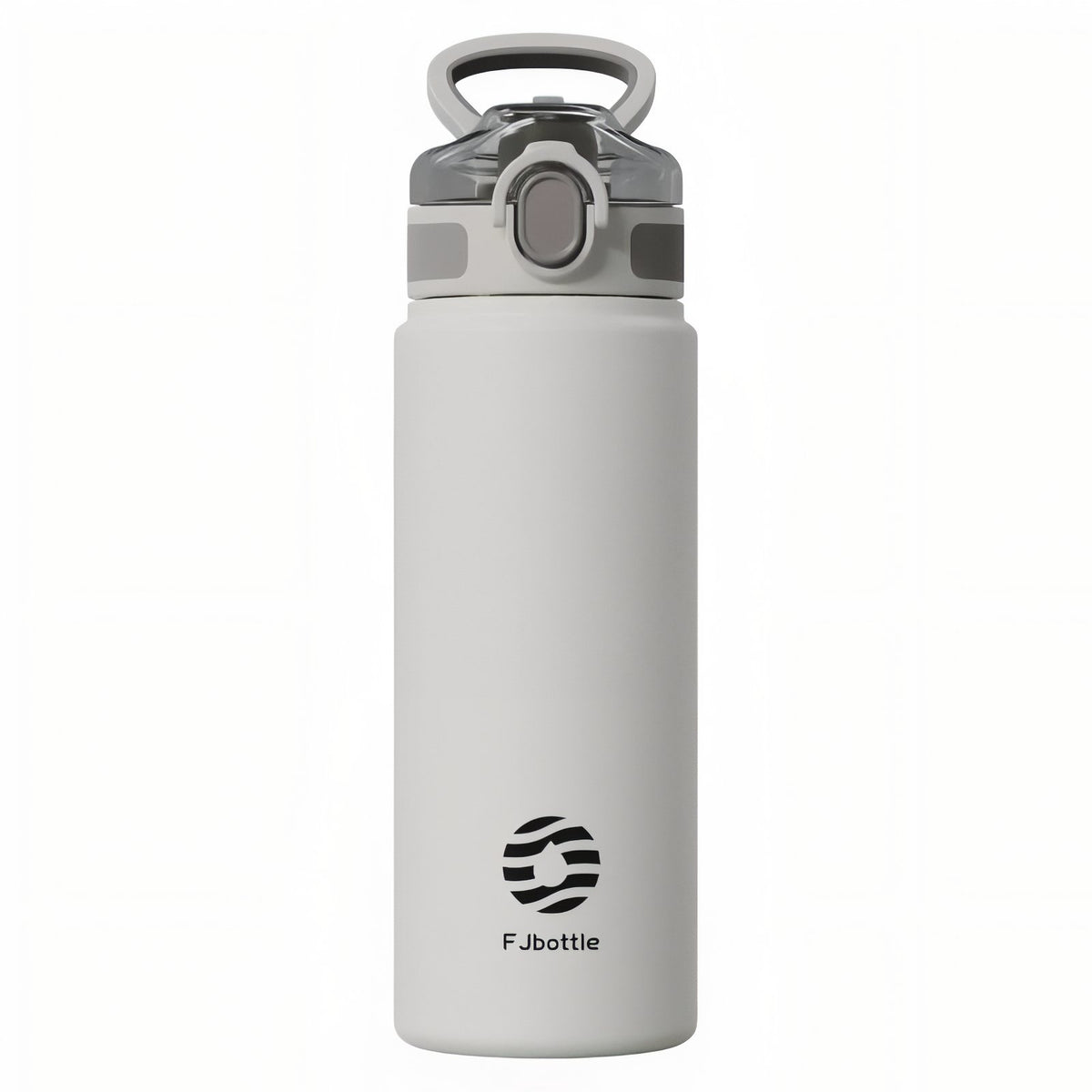 Insulated Bottle with Integrated Straw - White