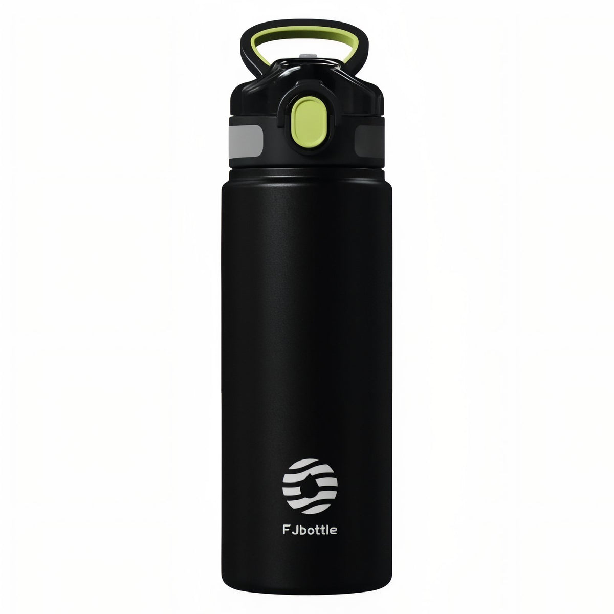 Insulated Bottle with Integrated Straw - Black
