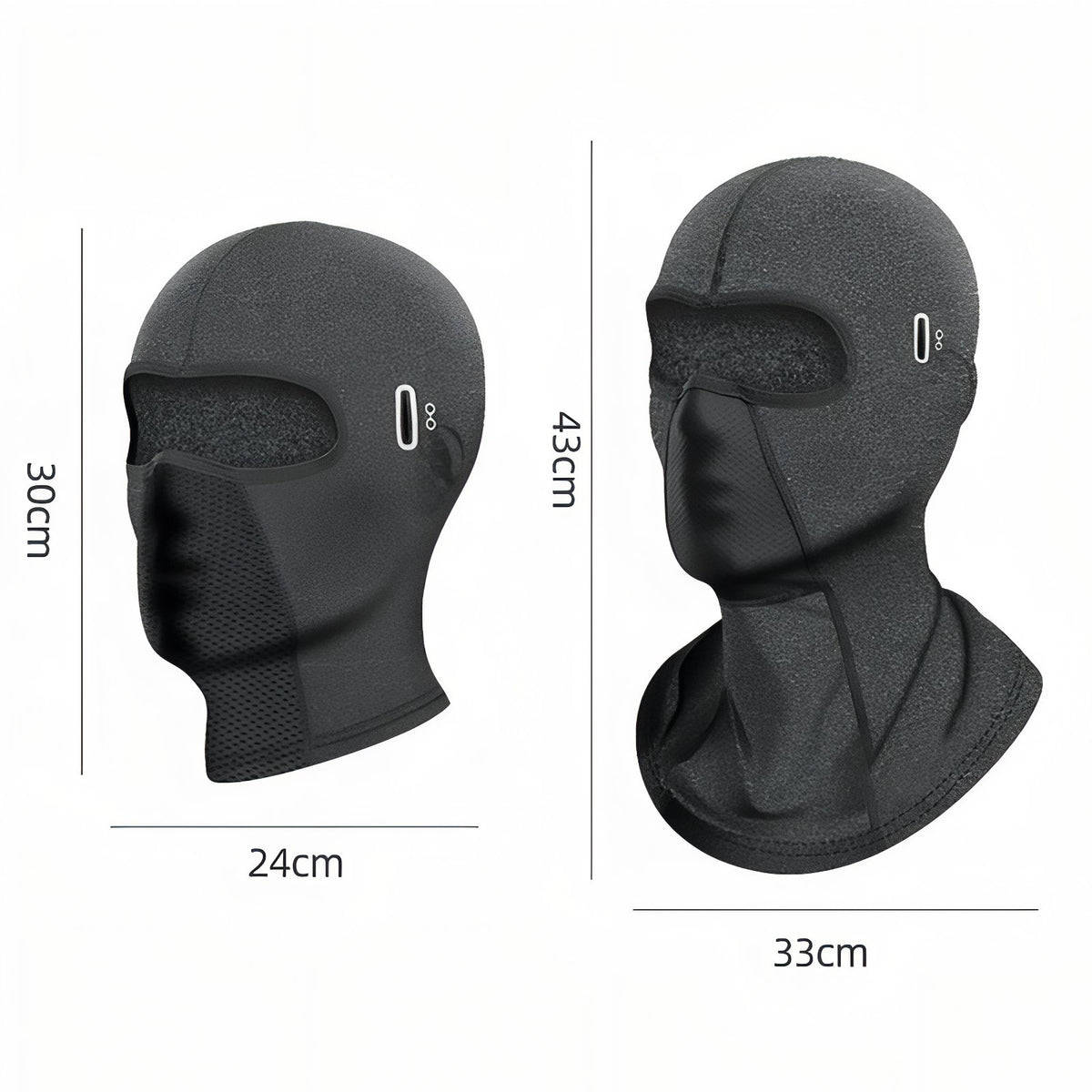 Cagoule Randonnée Hiver guide des dimensions - Noir Long (encoche oreilles pour lunettes) - Noir Court (encoche oreilles pour lunettes) - Noir Long - Noir Court - Gris Long - Gris Court - Gris Long (encoche oreilles pour lunettes) - Gris Court (encoche oreilles pour lunettes) - Gris Camouflage Long (encoche oreilles pour lunettes)