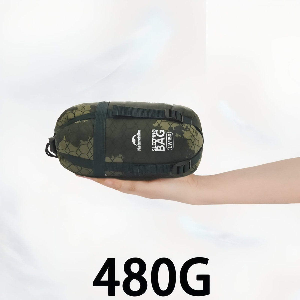Sac De Couchage Camouflage Ultra Léger portée à la main - 190x75cm - 480g - 205x85cm - 560g