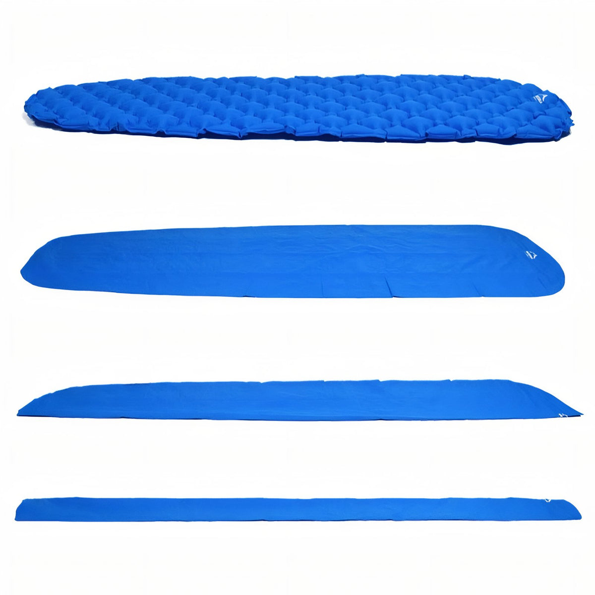 Inflatable Mattress for 1 Person Hiking four different angles - Sky Blue - Dark Green - Neon Orange - Navy Blue