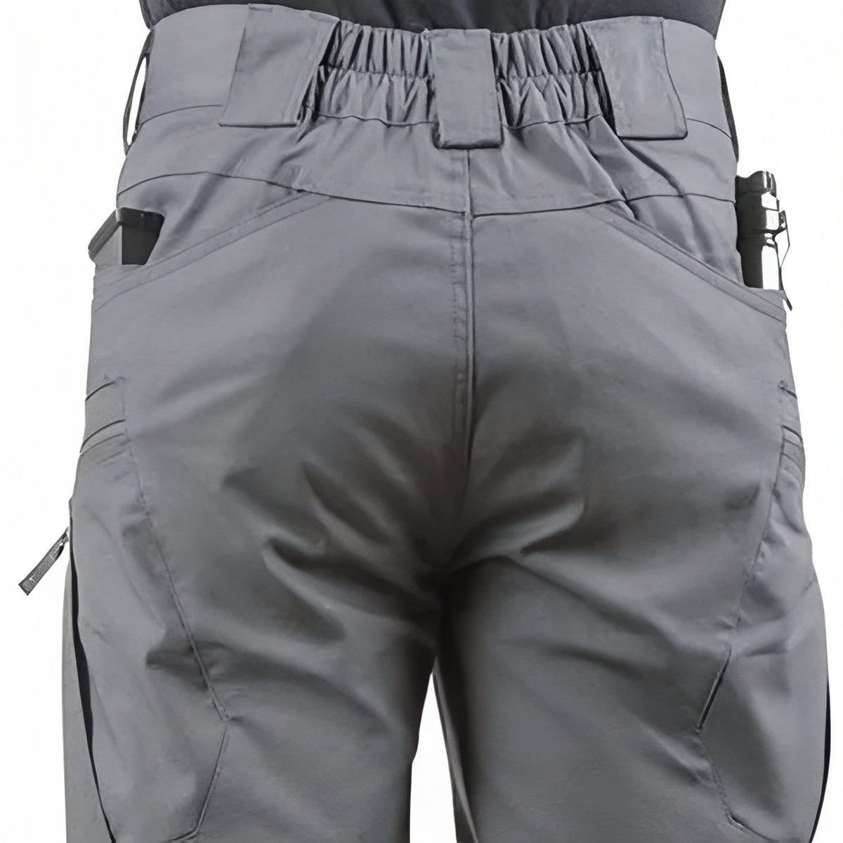 Short Cargo Randonnée Homme détail des poches - Noir Charbon - Gris Anthracite - Vert Olive - Beige Clair