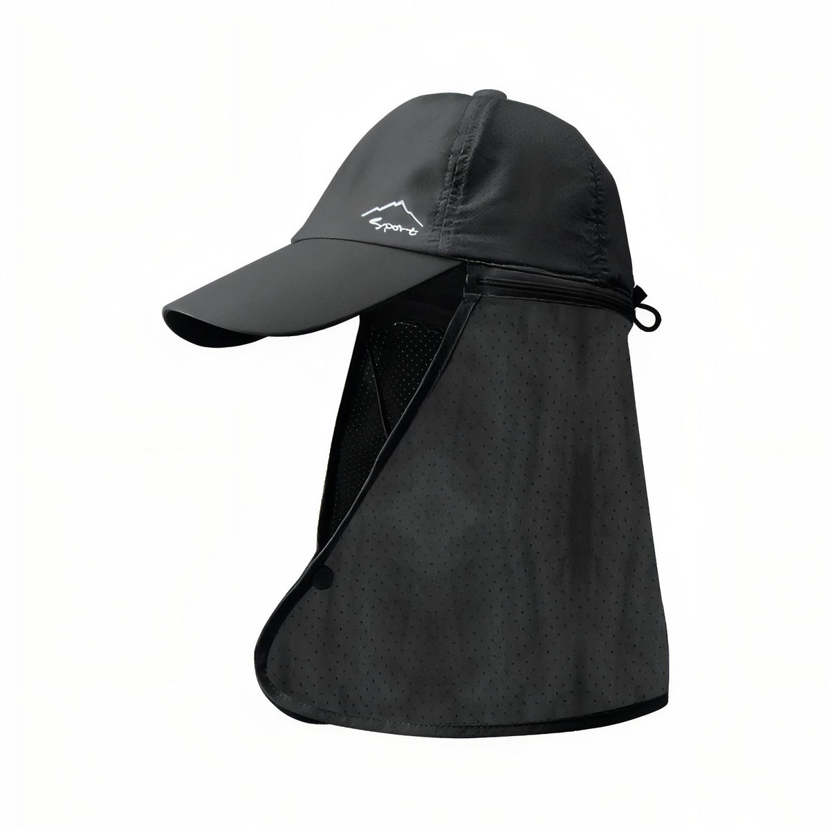 Chapeau Randonnée Avec Protège Nuque - Noir Ébène - 56-60cm