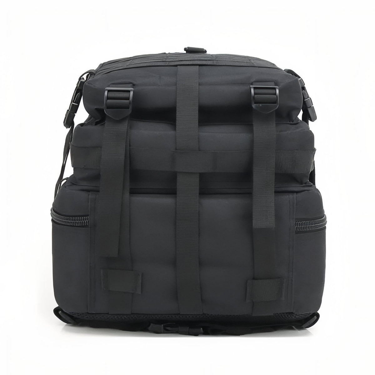 Military Hiking Backpack rear view - Black