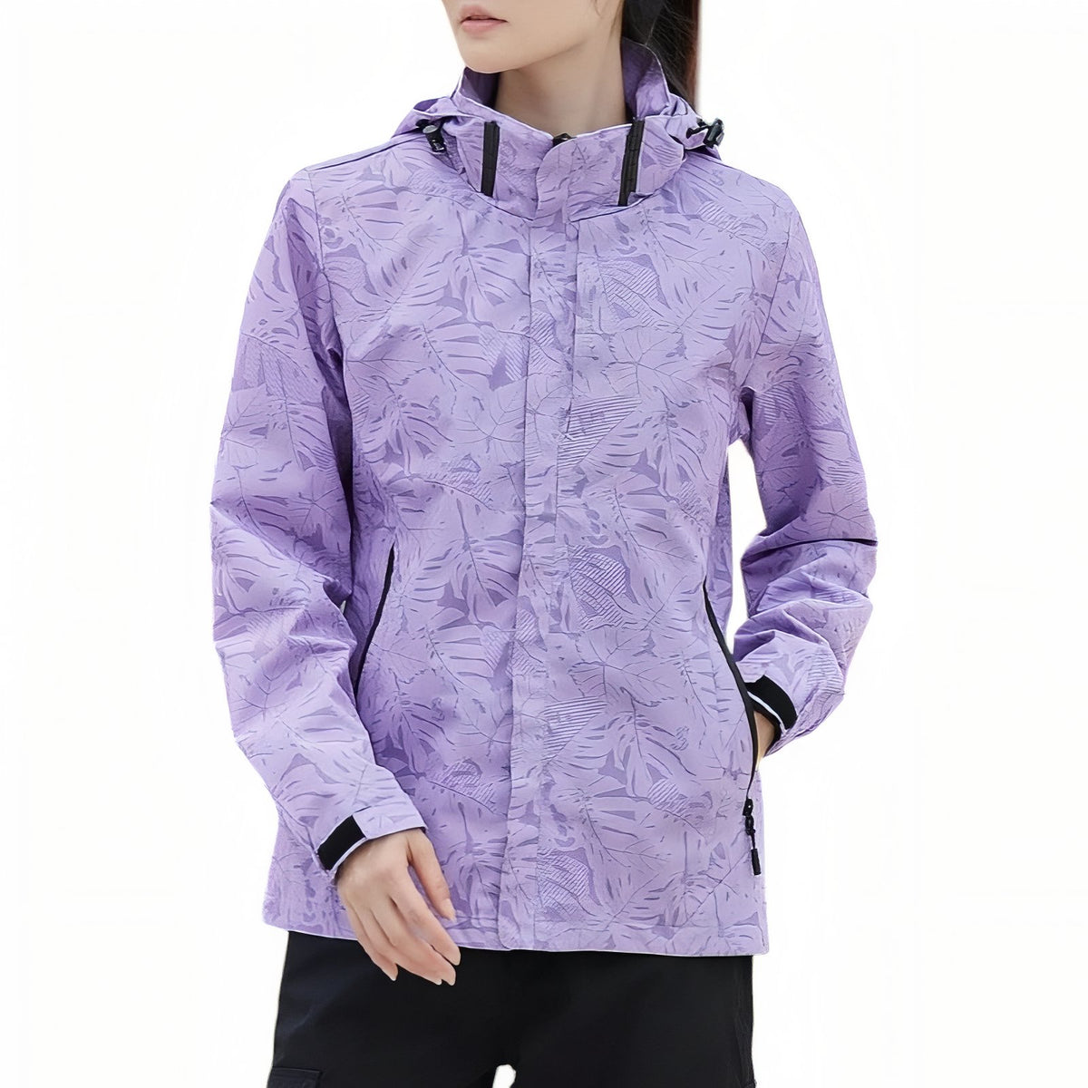 Women's Waterproof Hiking Jacket carried by hand - Pink 1 - Purple 1 - Green Women's - Purple 2 - Pink 2 - Black - White
