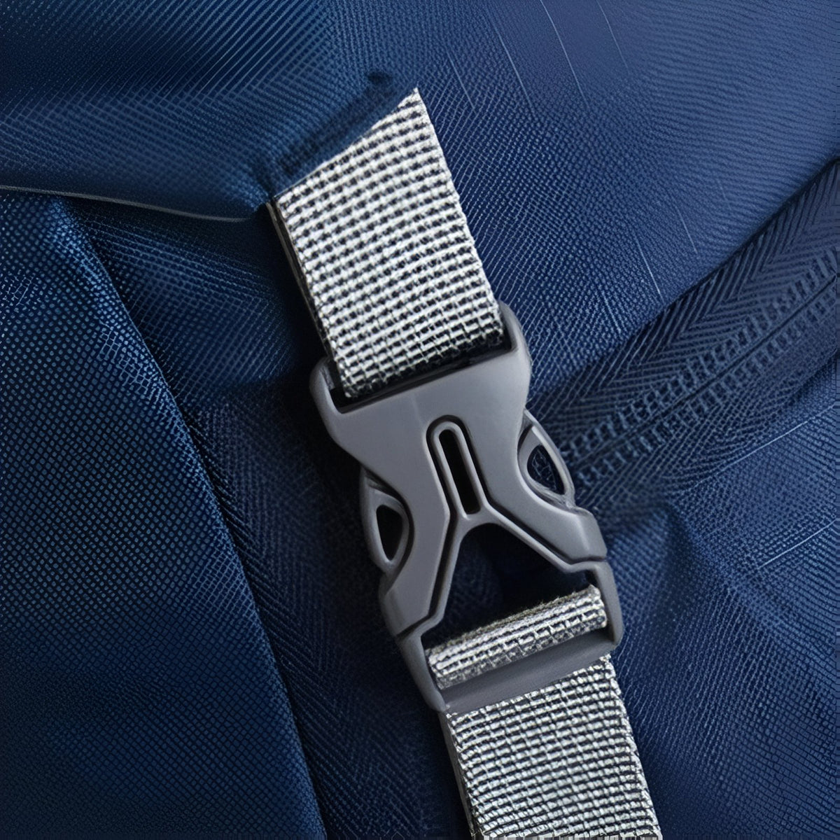 Breathable Hiking Backpack 60 Liters close-up strap closure - Purple - Green - Black - Navy Blue