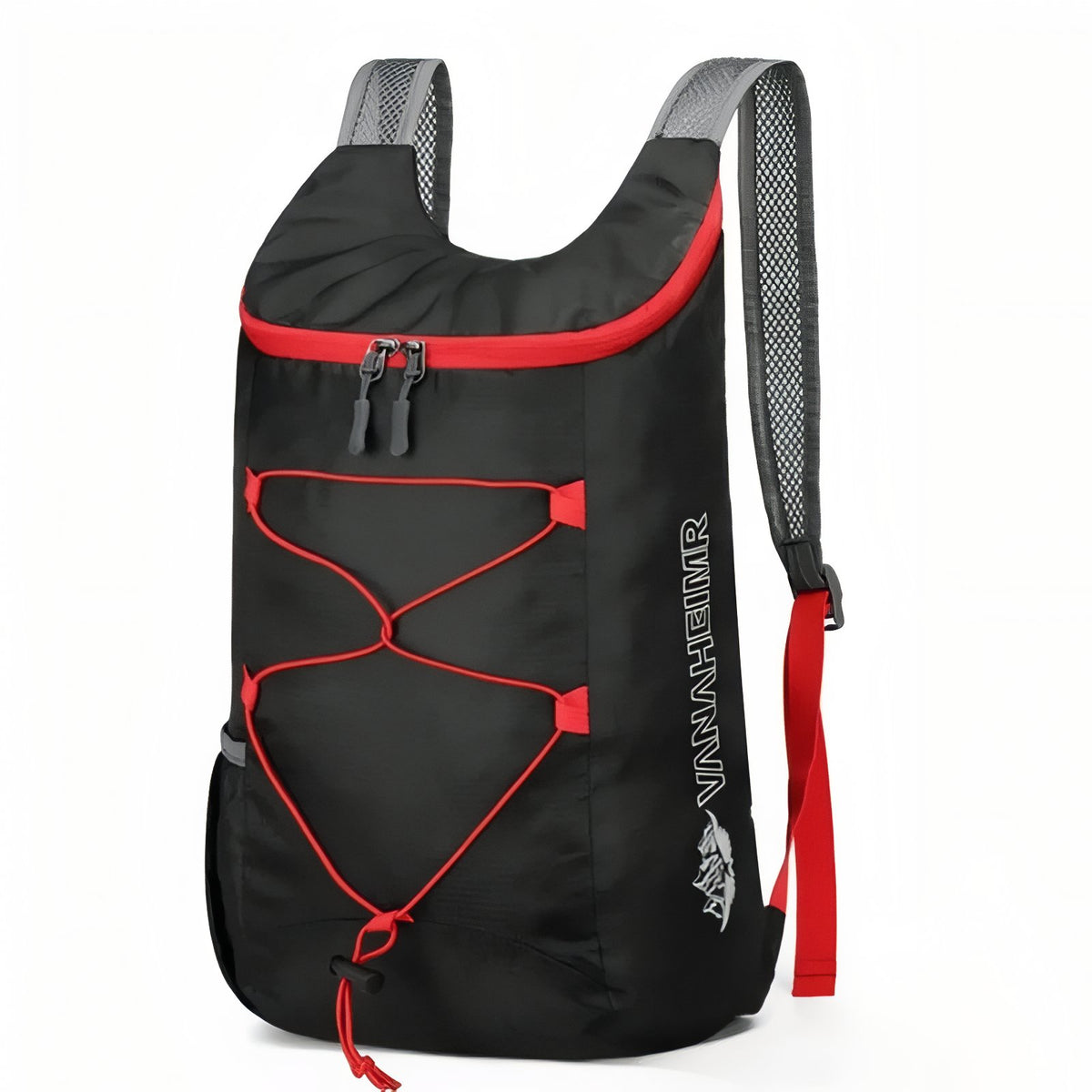 Foldable Hiking Backpack 20L - Black and Red